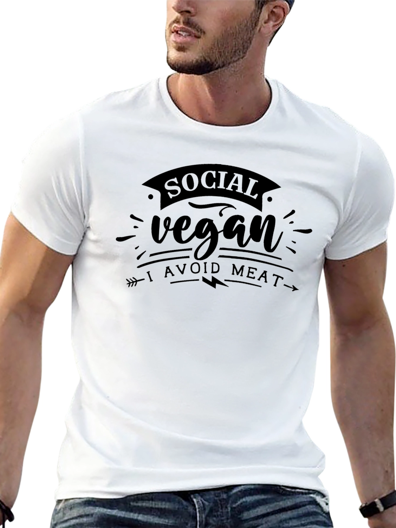 Social Vegan T-Shirt - Avoid Meat
