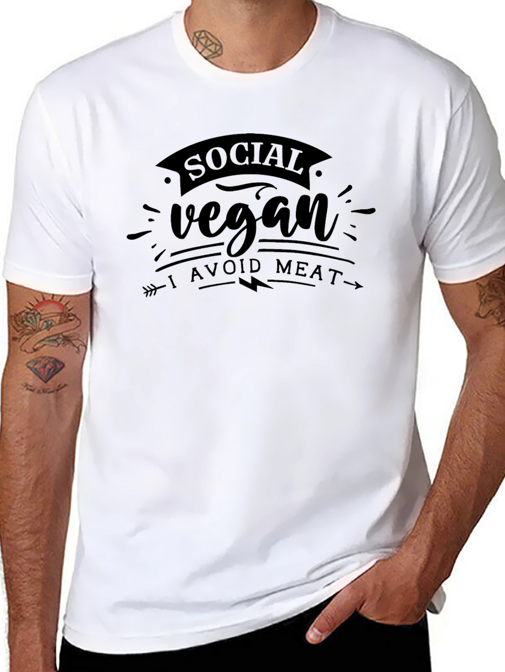 Social Vegan T-Shirt - Avoid Meat