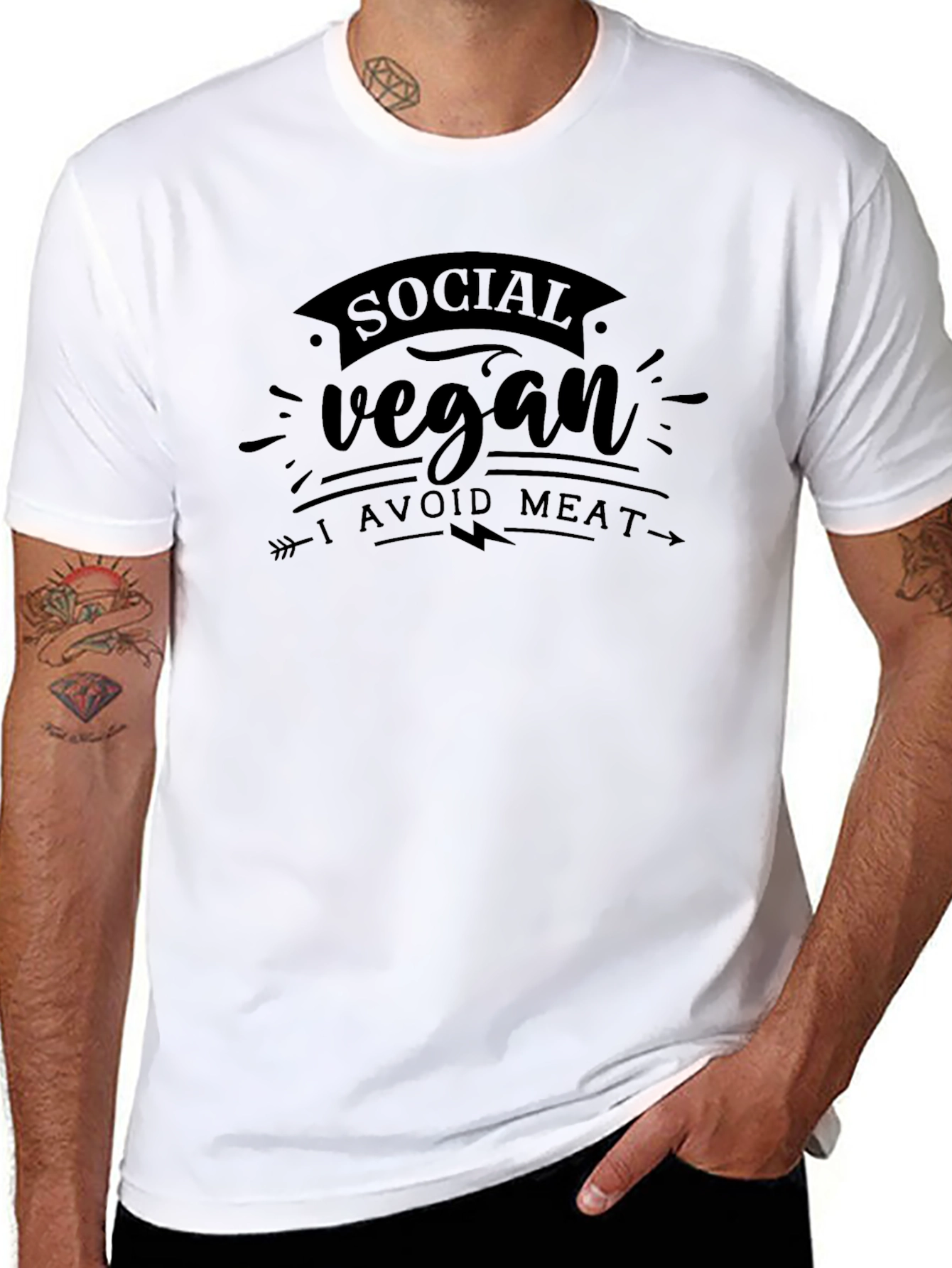 Social Vegan T-Shirt - Avoid Meat