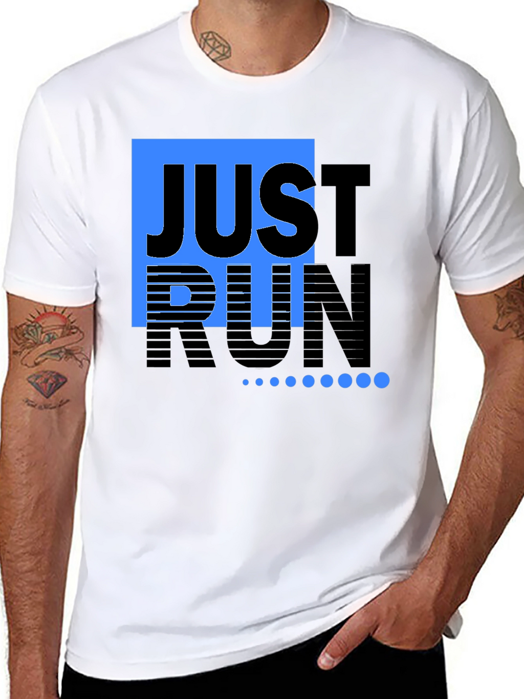 Just Run Black T-Shirt Graphic Tee