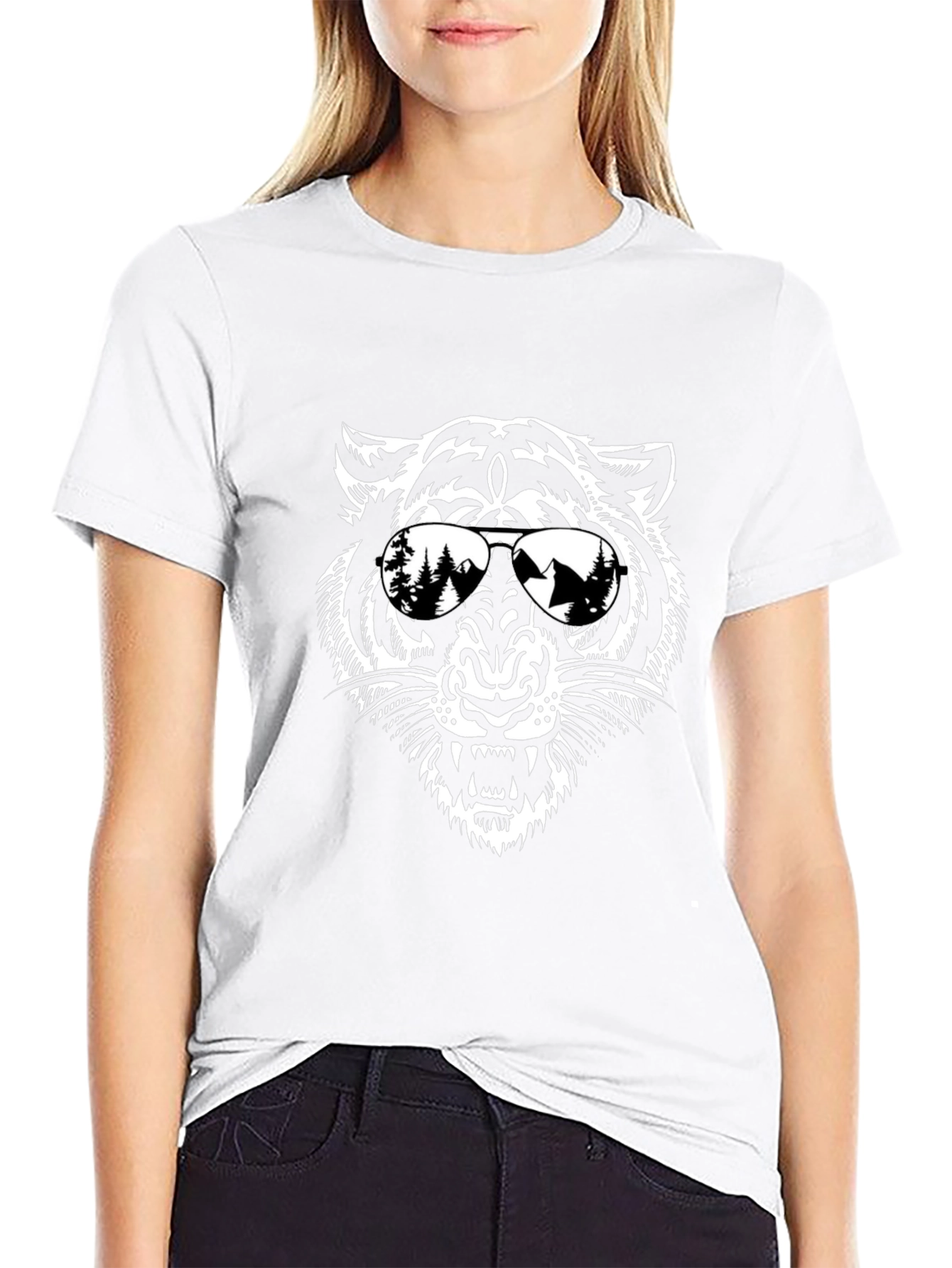 Cool Tiger Graphic Tee - Black Cotton T-Shirt