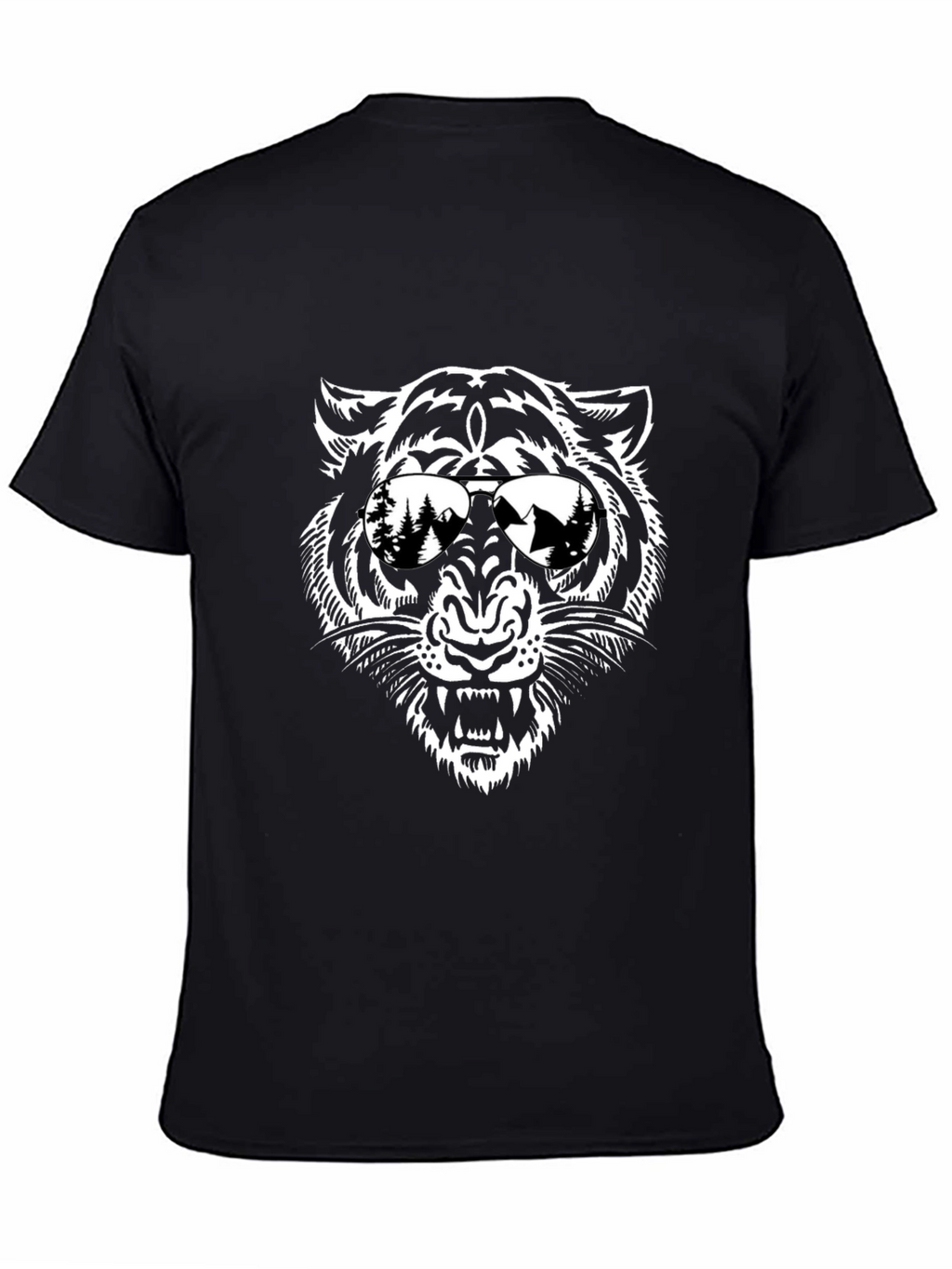 Cool Tiger Graphic Tee - Black Cotton T-Shirt
