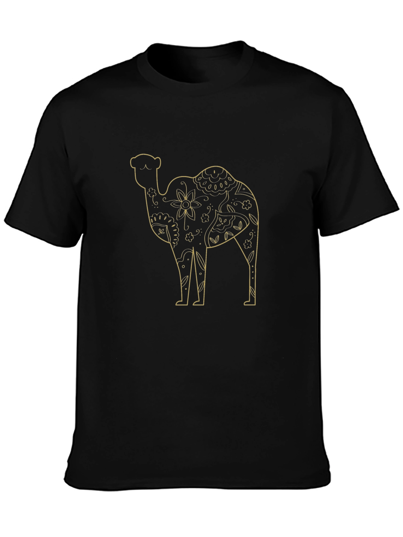 Camel Graphic Print Mens Black T-Shirt