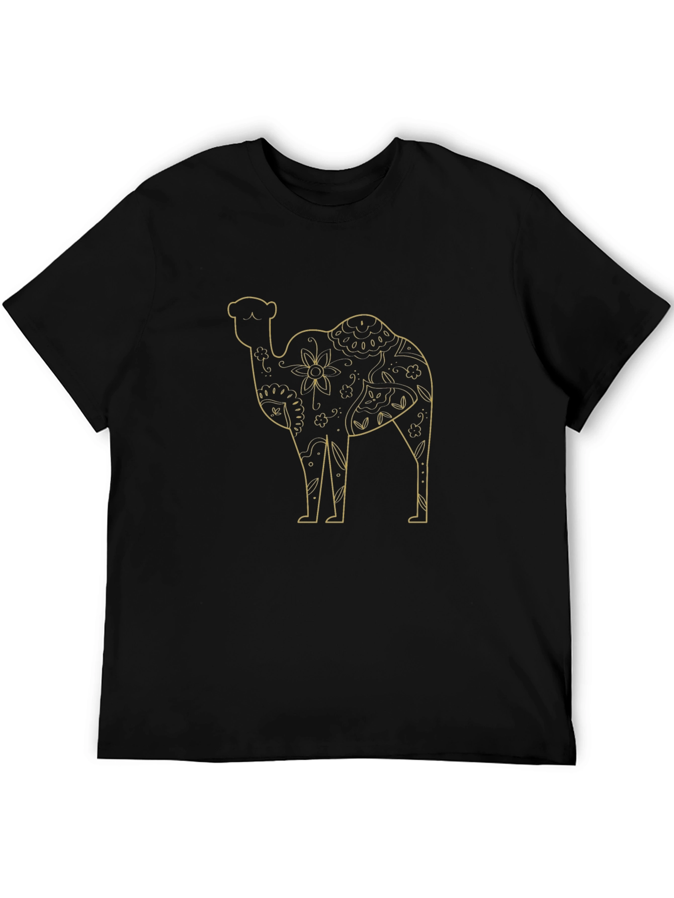 Camel Graphic Print Mens Black T-Shirt