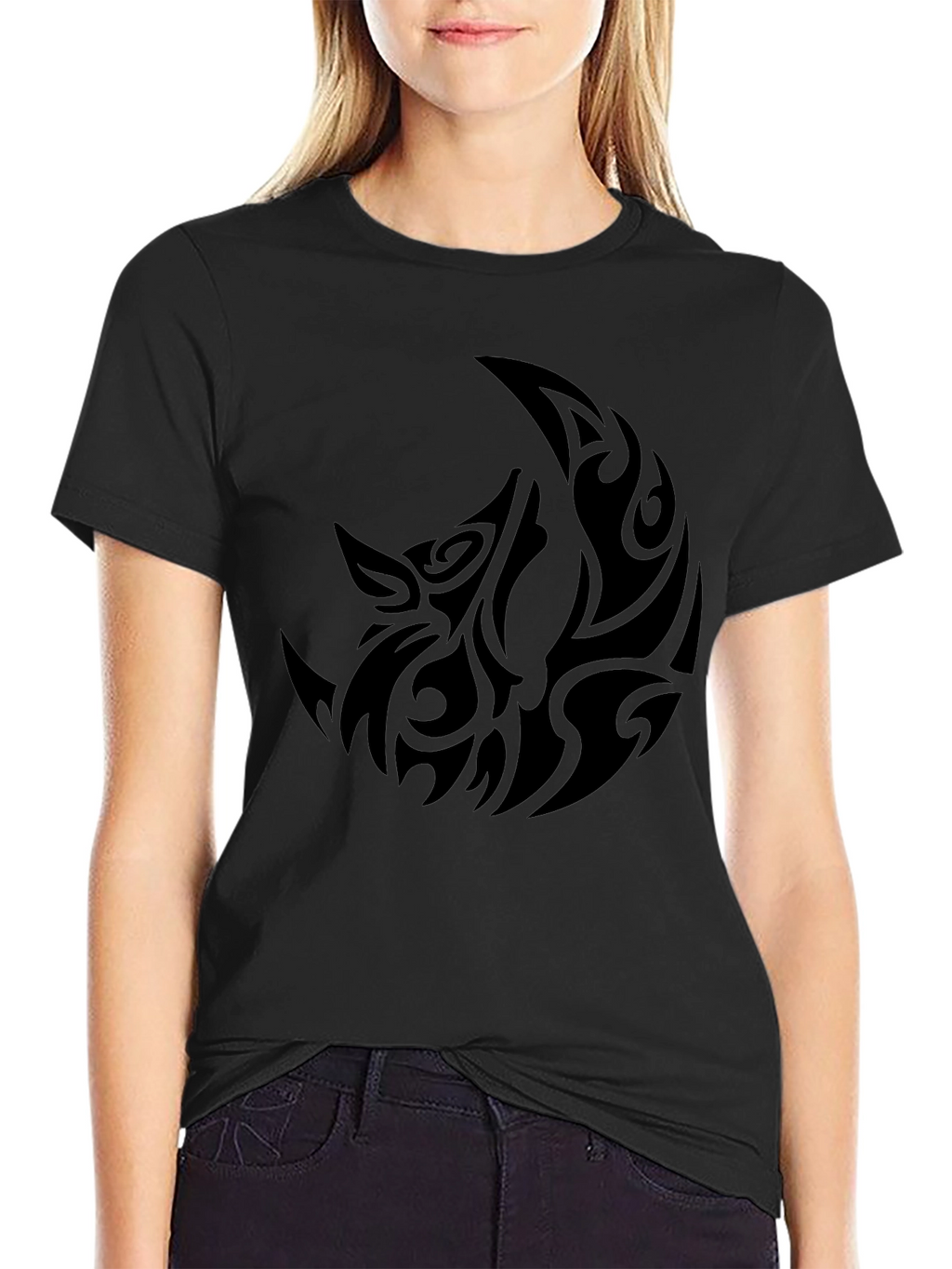 Tribal Wolf Moon Graphic T-Shirt