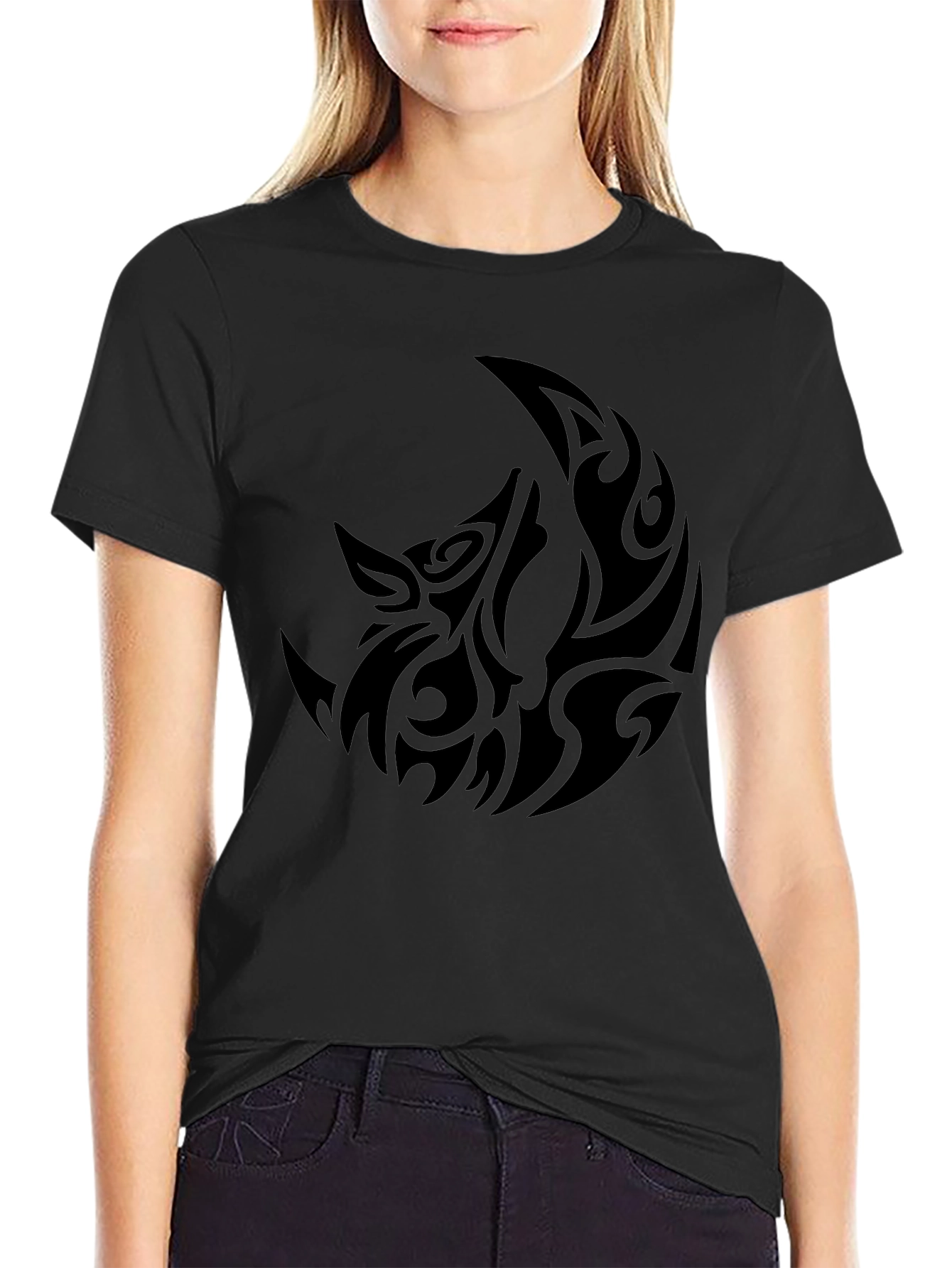 Tribal Wolf Moon Graphic T-Shirt