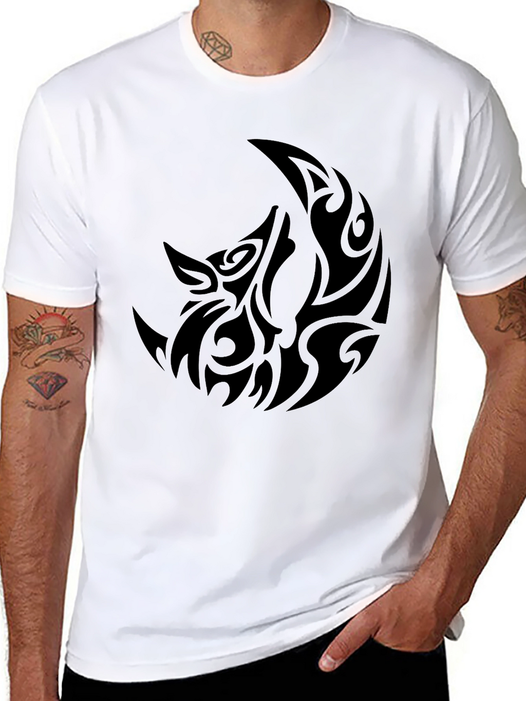 Tribal Wolf Moon Graphic T-Shirt