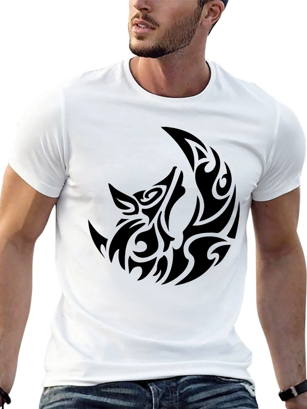 Tribal Wolf Moon Graphic T-Shirt