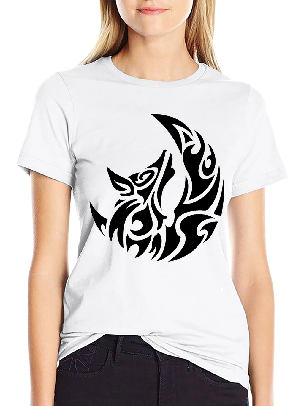 Tribal Wolf Moon Graphic T-Shirt