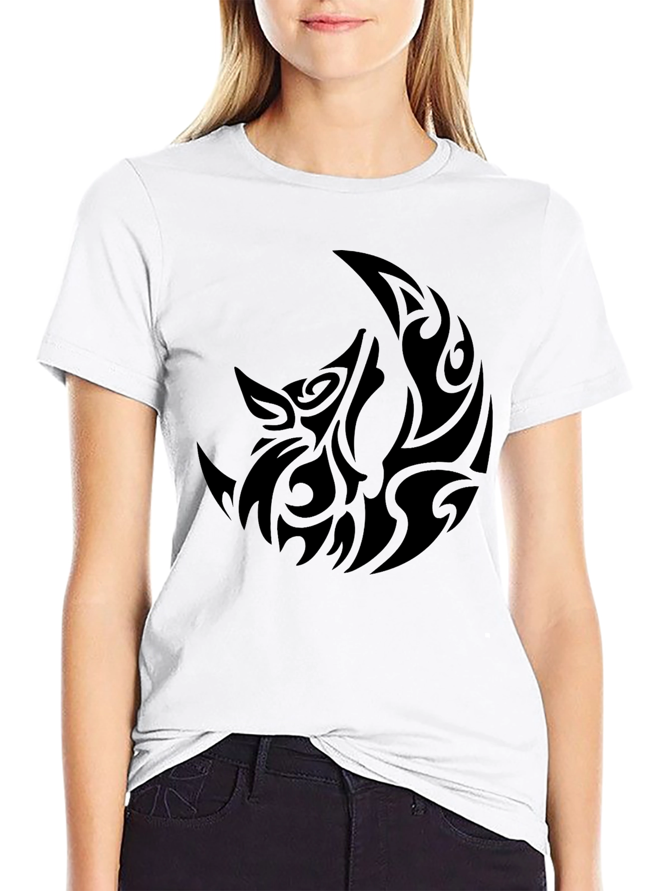 Tribal Wolf Moon Graphic T-Shirt