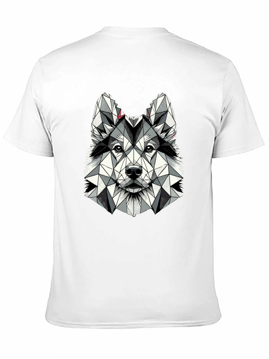 Geometric Husky Graphic Tee - Black Short Sleeve
