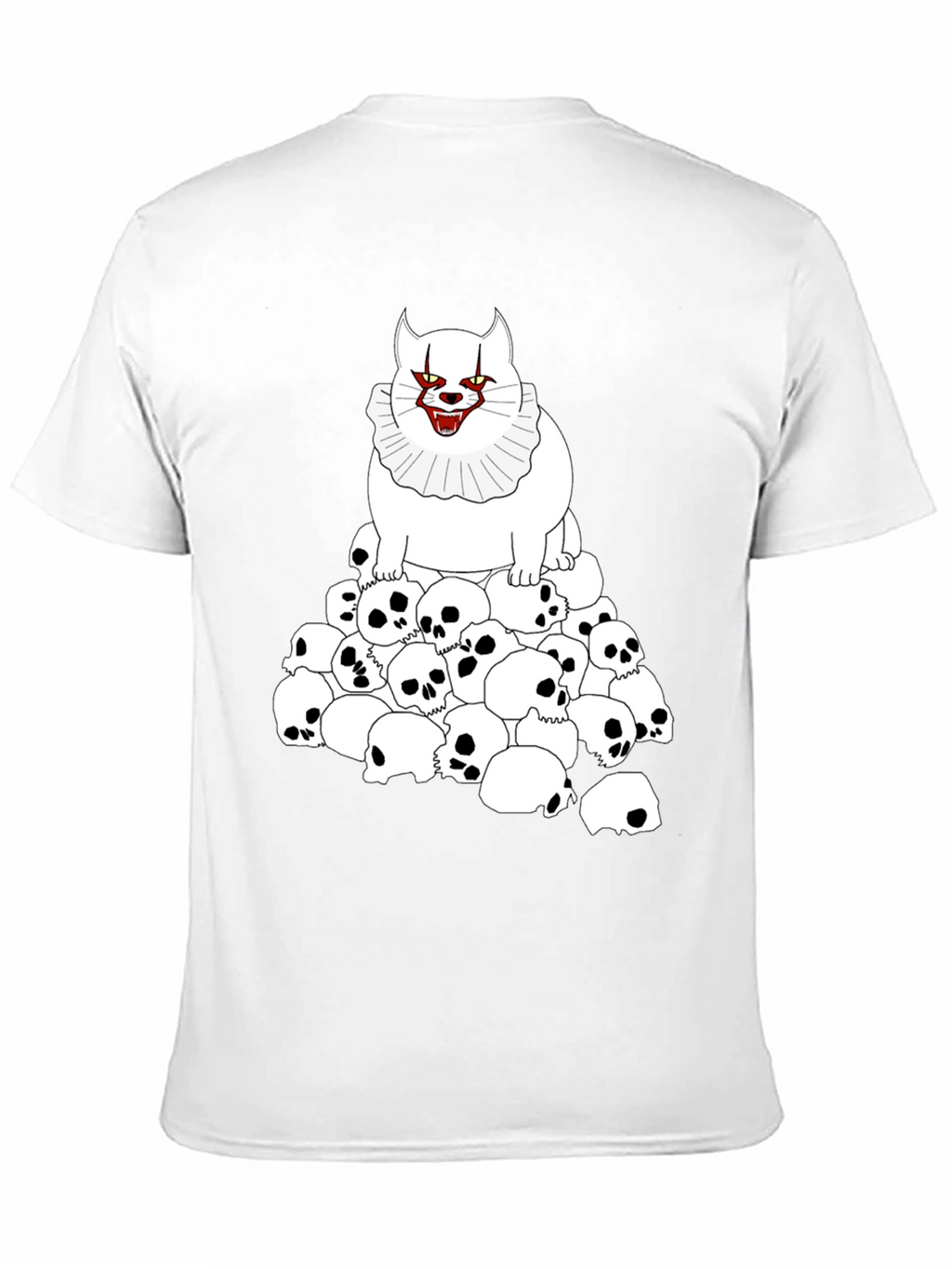Creepy Cat & Skulls Black T-Shirt