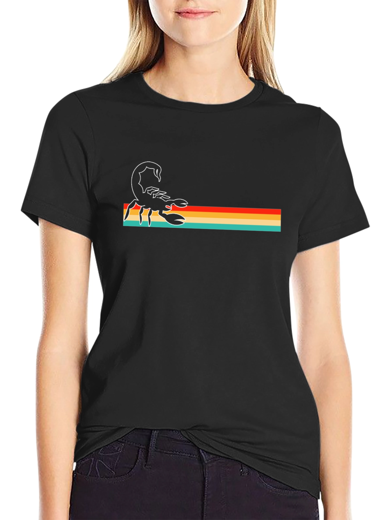 Retro Scorpion Graphic T-Shirt - Black