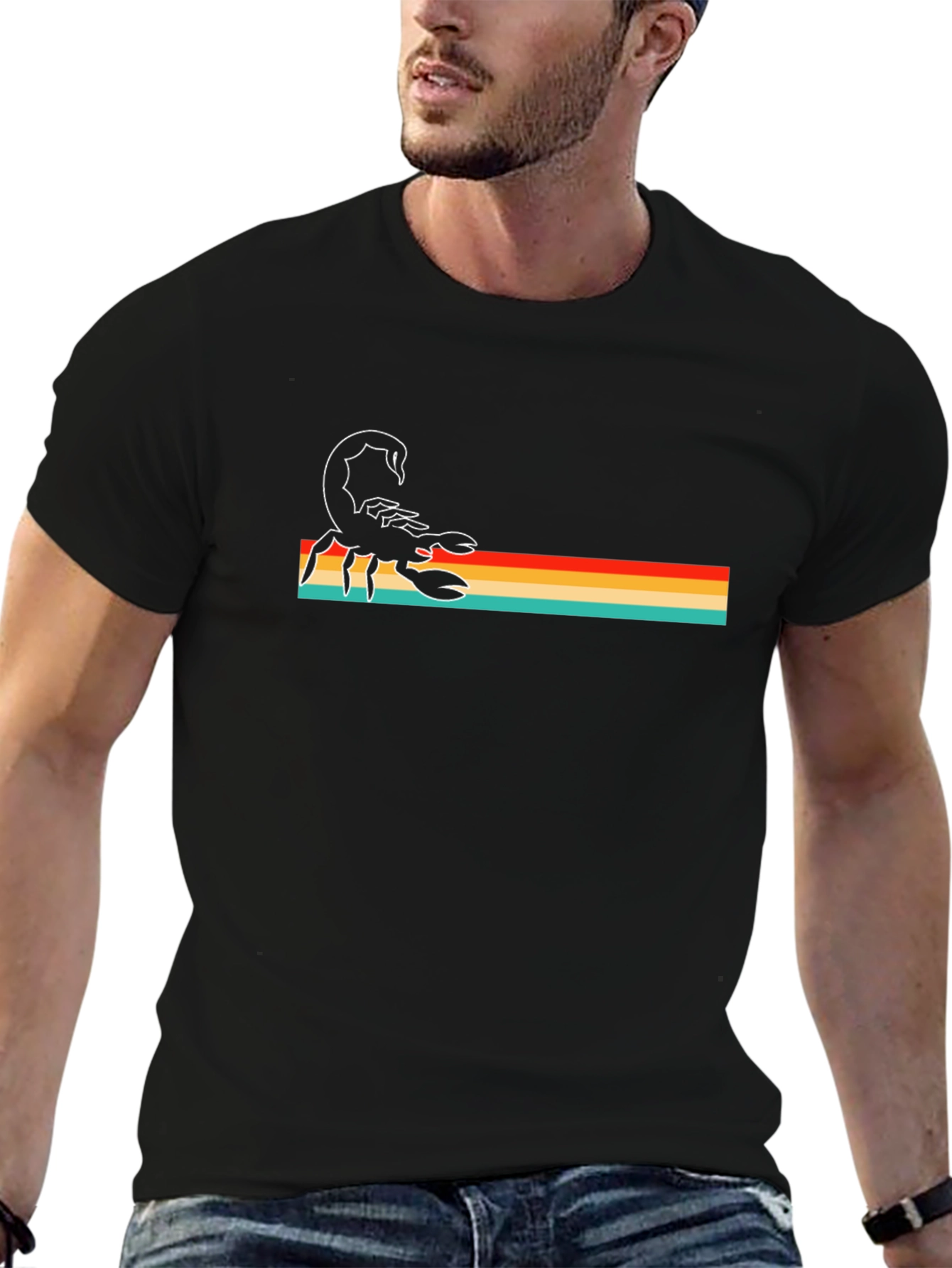 Retro Scorpion Graphic T-Shirt - Black