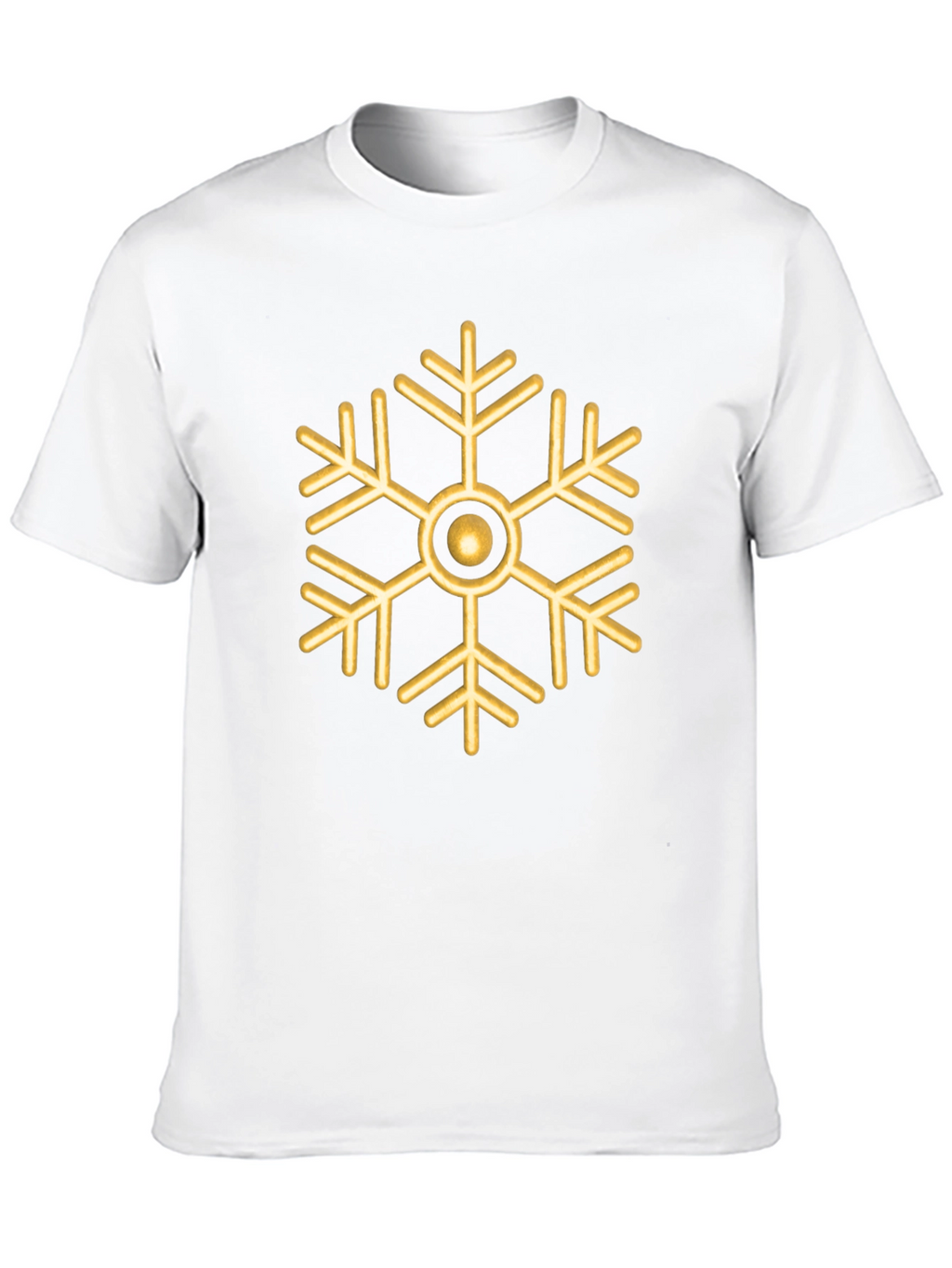 Gold Snowflake Graphic Tee - Stylish Holiday Shirt