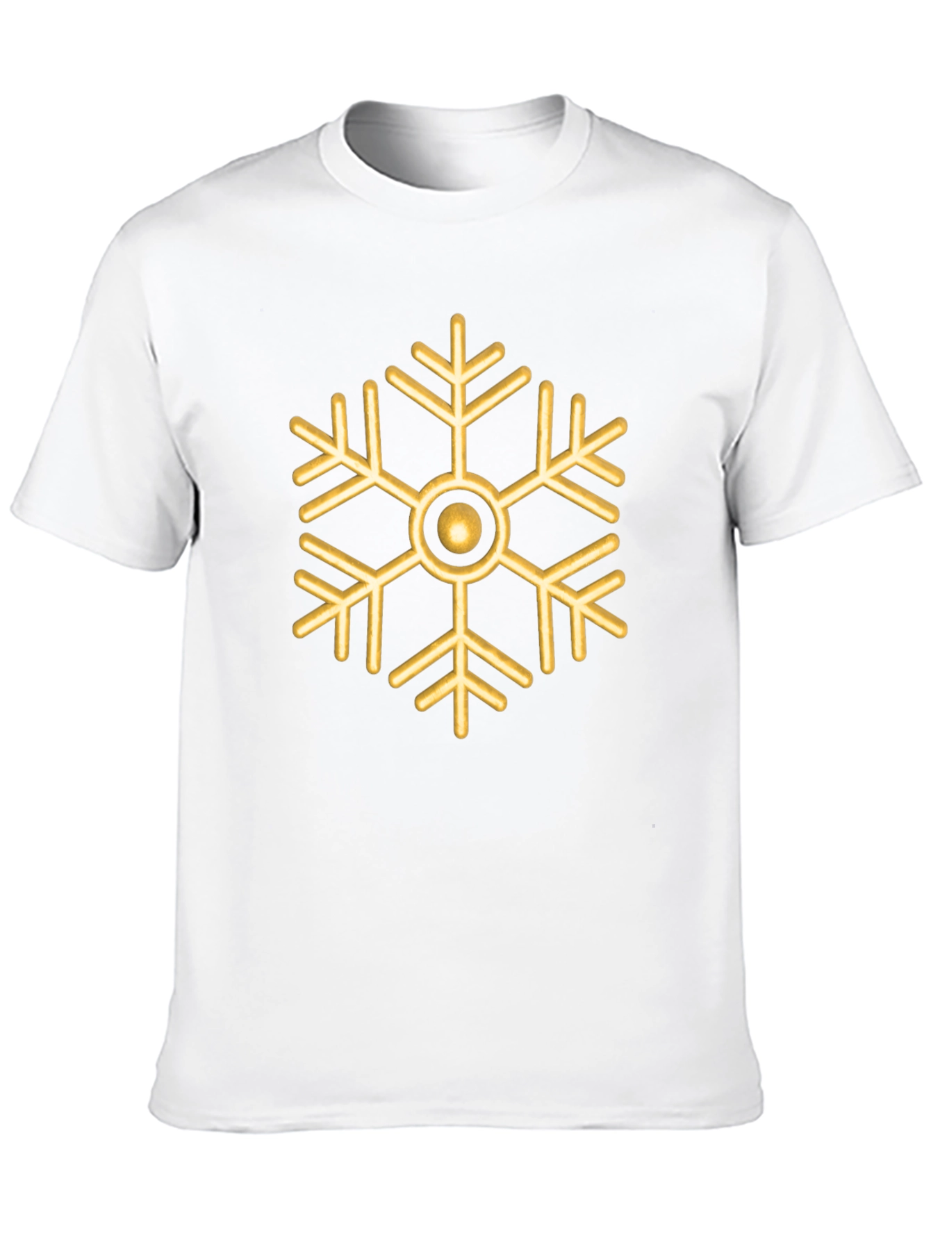 Gold Snowflake Graphic Tee - Stylish Holiday Shirt