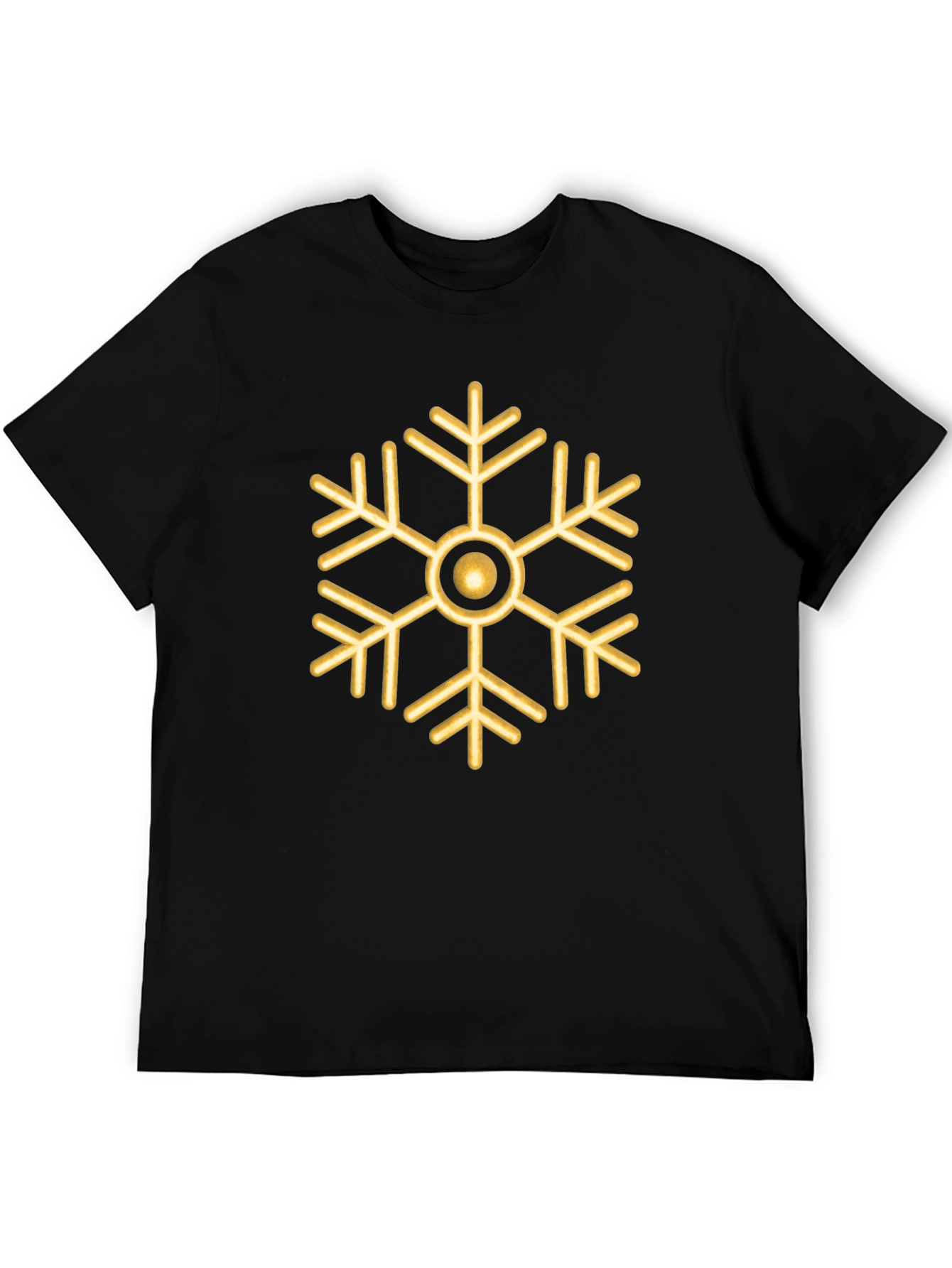 Gold Snowflake Graphic Tee - Stylish Holiday Shirt