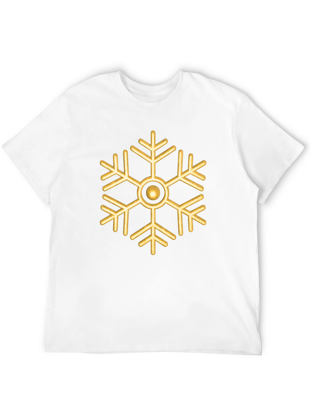 Gold Snowflake Graphic Tee - Stylish Holiday Shirt