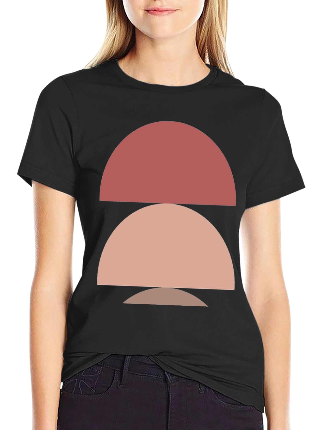 Geometric Half Circle Tee - Modern Minimalist Design