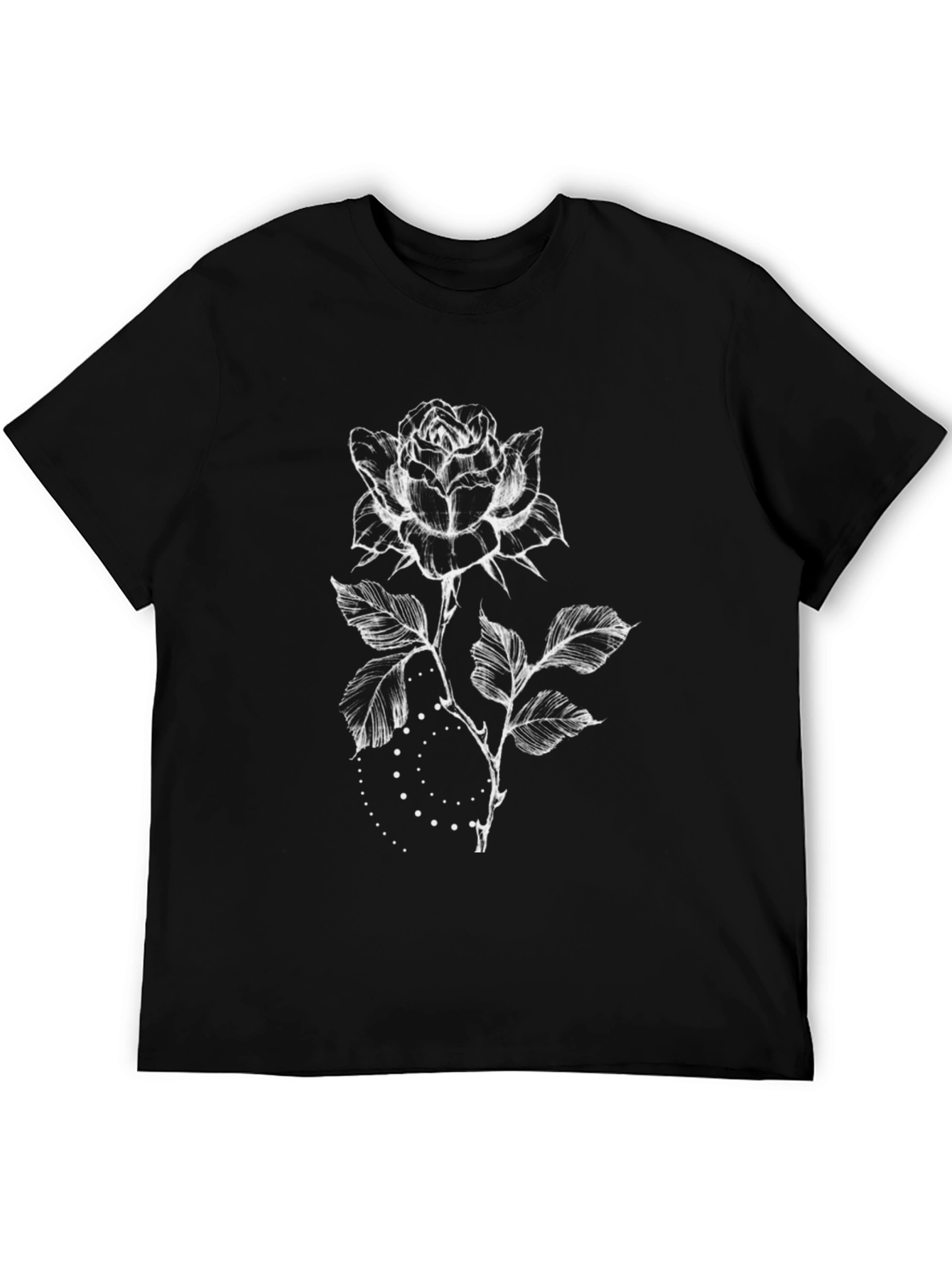 Black Rose Graphic Tee - Stylish Floral Design