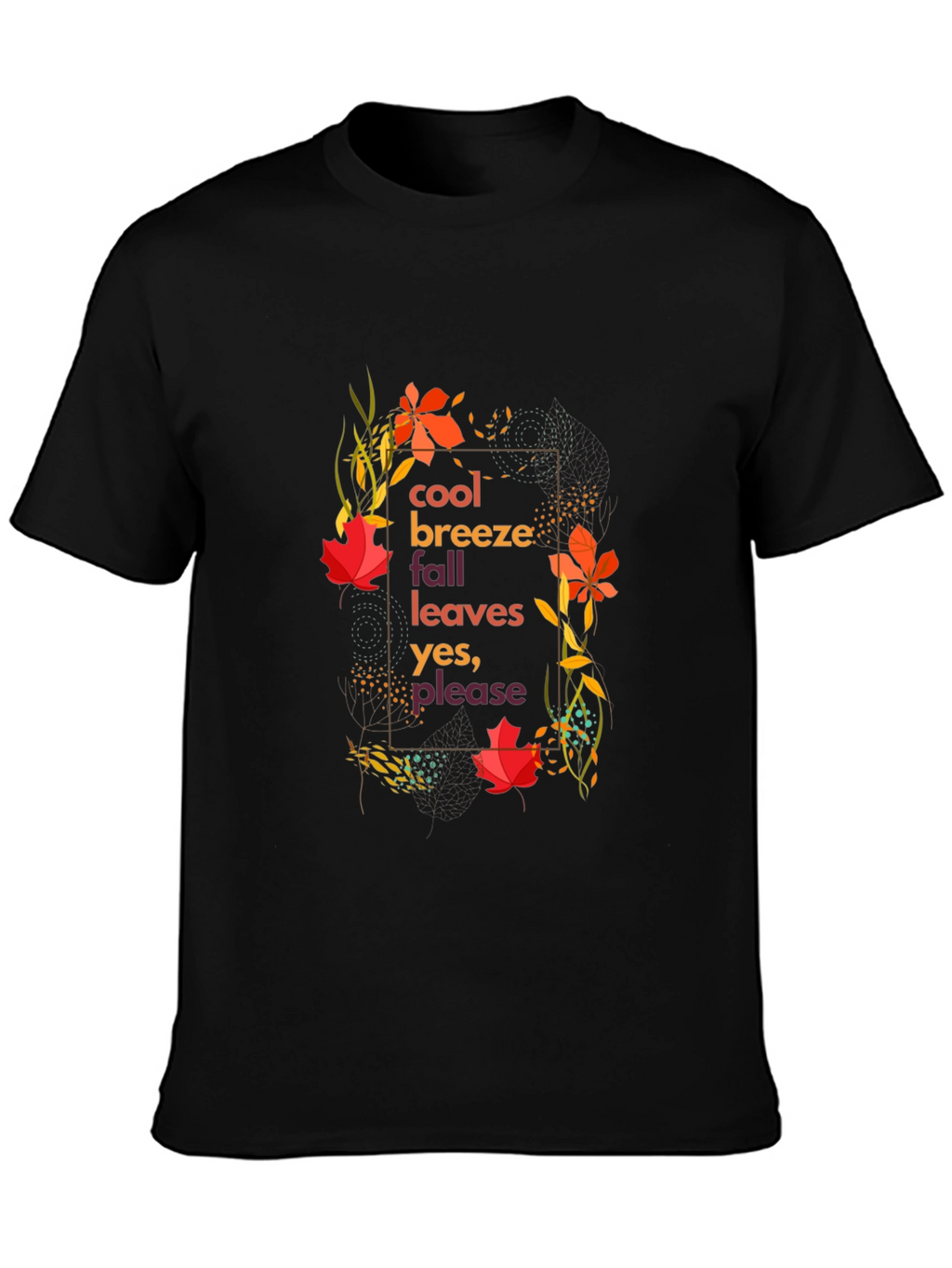 Cool Breeze Fall Leaves Graphic Tee