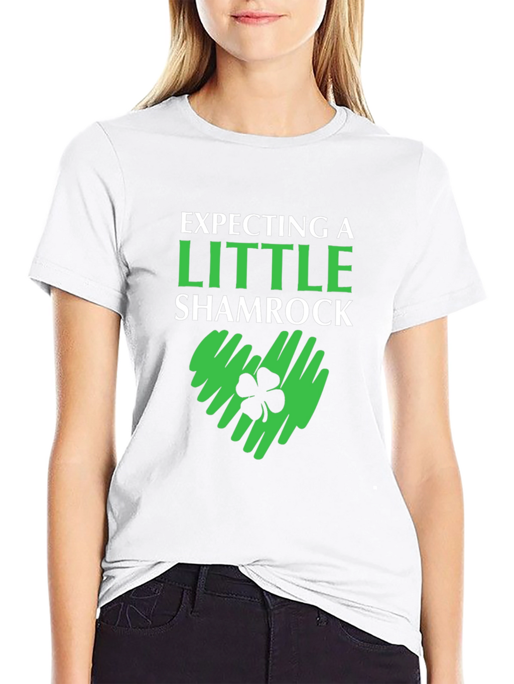 Expecting a Little Shamrock St. Patricks Day Tee