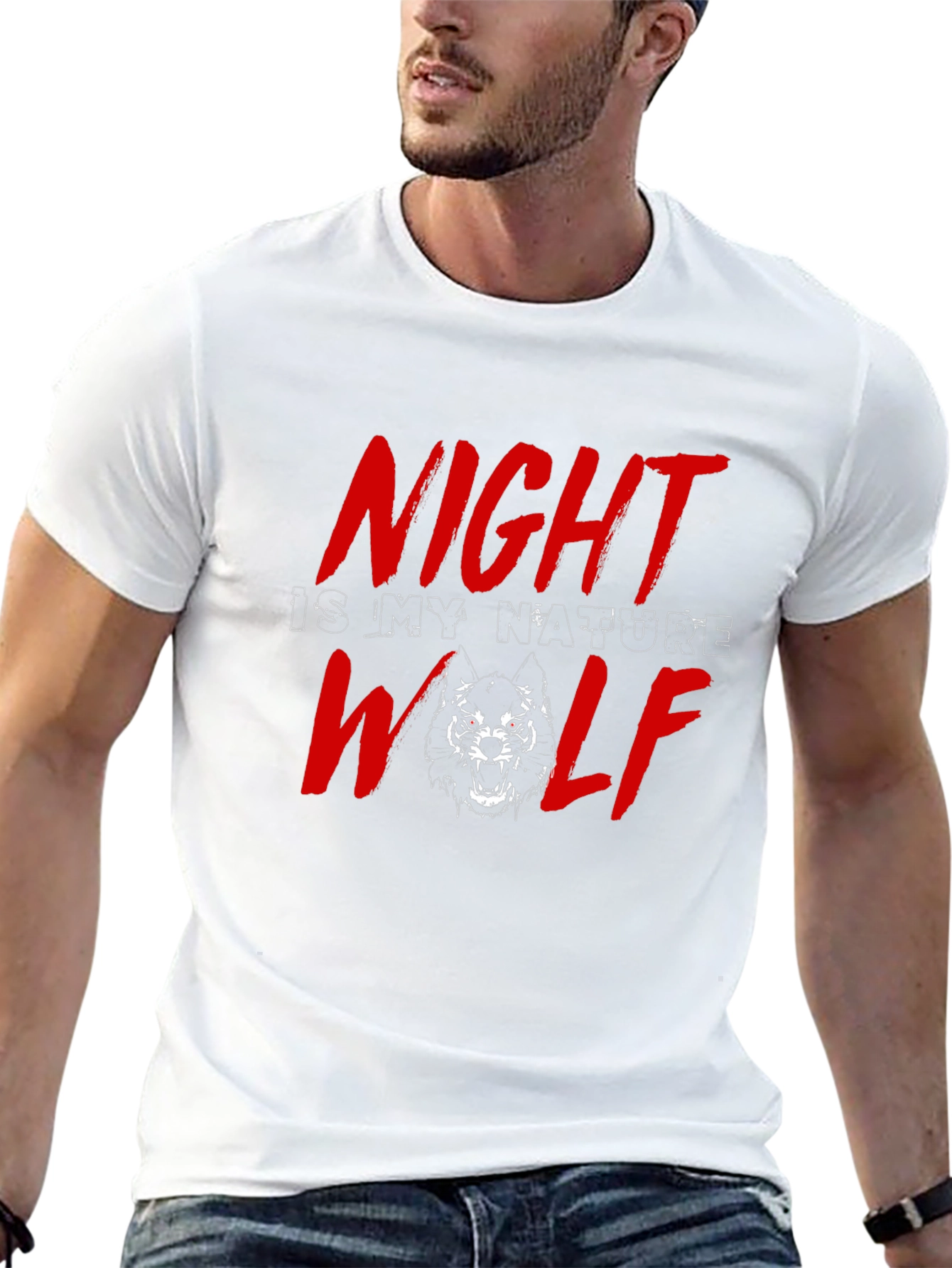Night Wolf Graphic Tee - Black
