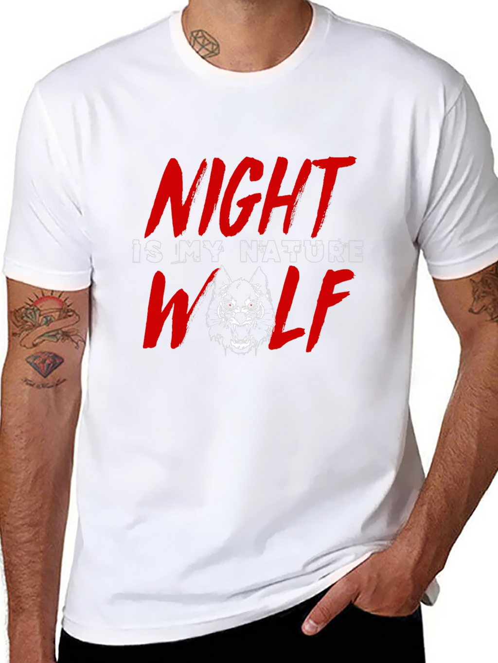 Night Wolf Graphic Tee - Black