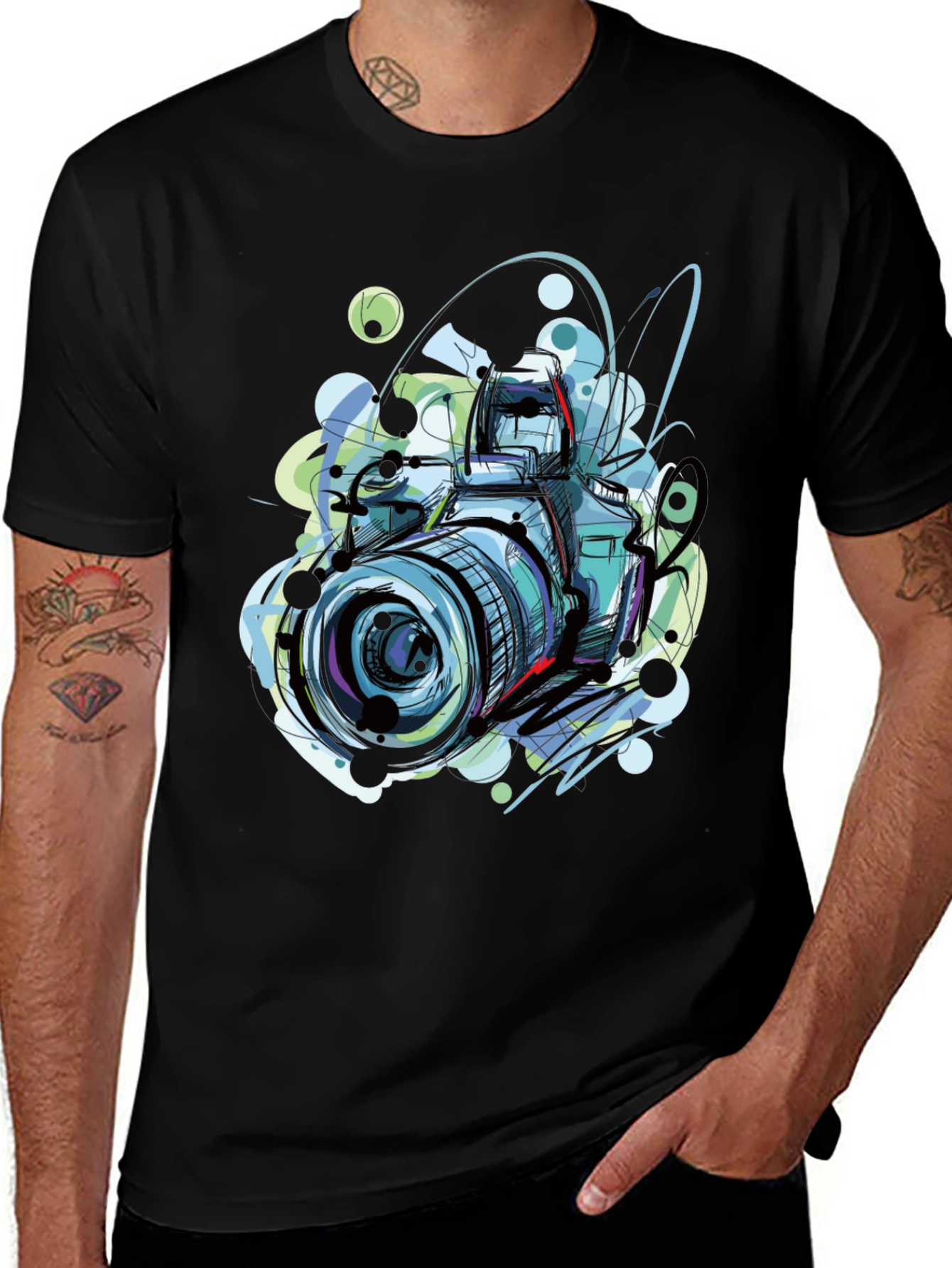Camera Sketch Graphic Tee - Photographer T-Shirt