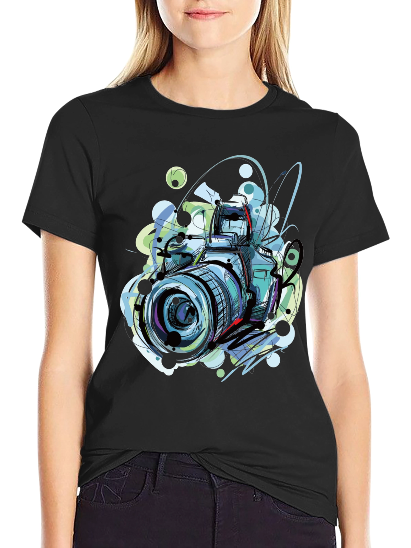 Camera Sketch Graphic Tee - Photographer T-Shirt