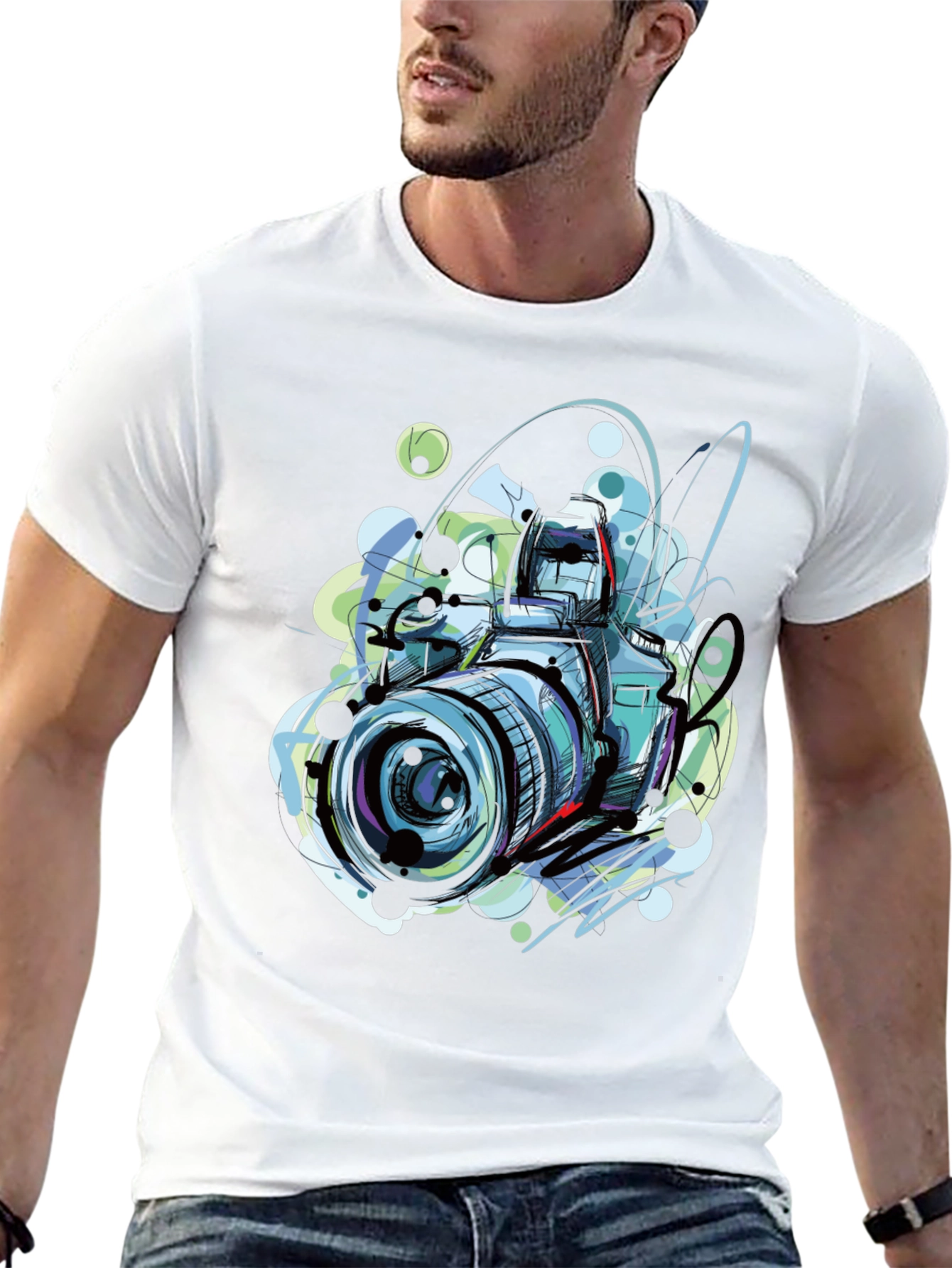 Camera Sketch Graphic Tee - Photographer T-Shirt