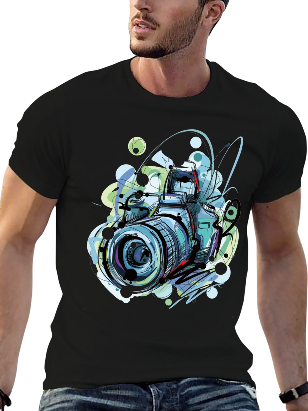 Camera Sketch Graphic Tee - Photographer T-Shirt