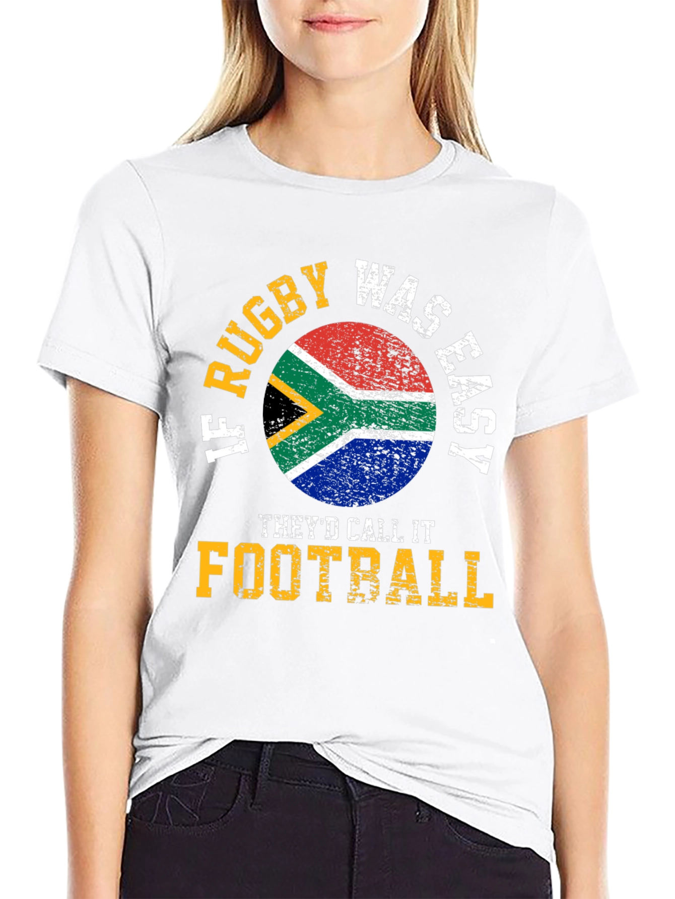 Rugby vs Football T-Shirt - South Africa Flag