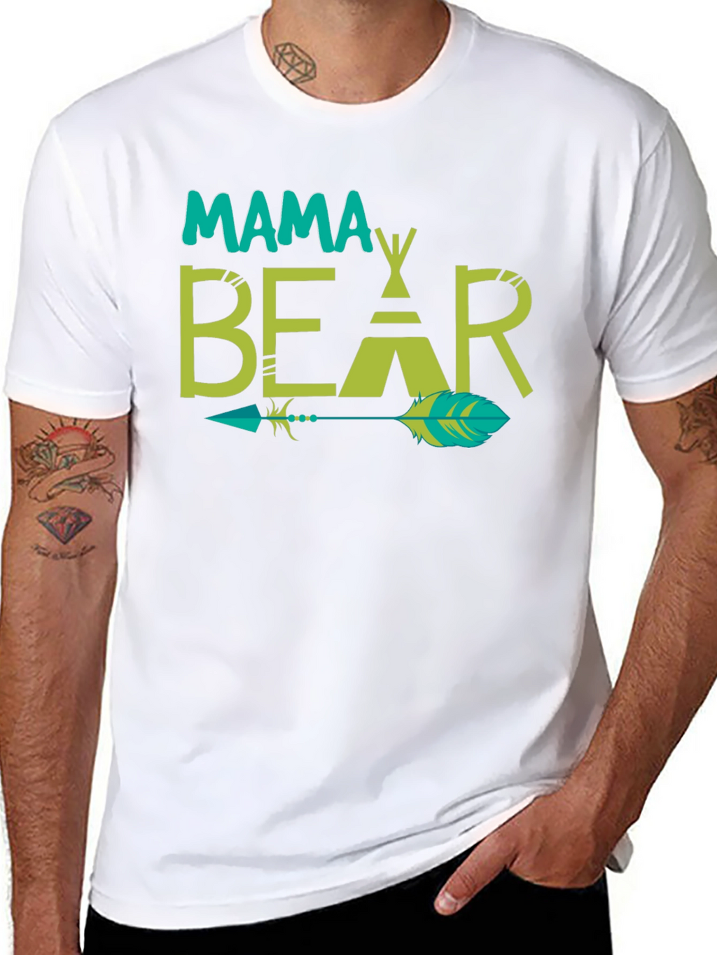 Mama Bear Tee - Graphic Print Arrow Design