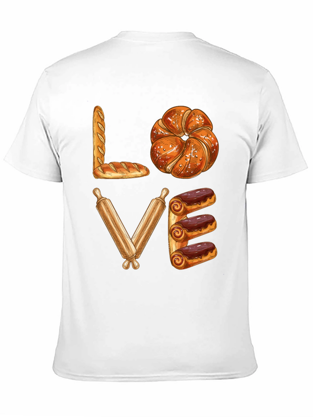 Bakery Lover T-Shirt - Bread Pastry Rolling Pin Design
