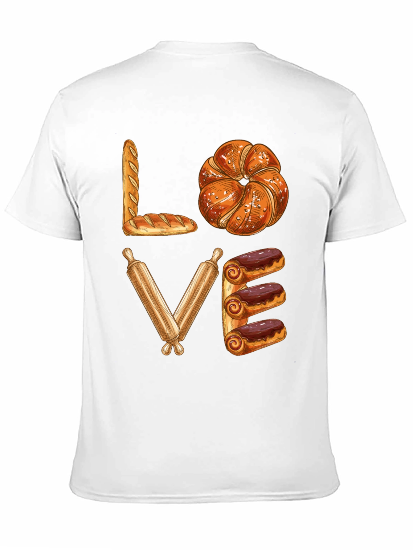 Bakery Lover T-Shirt - Bread Pastry Rolling Pin Design