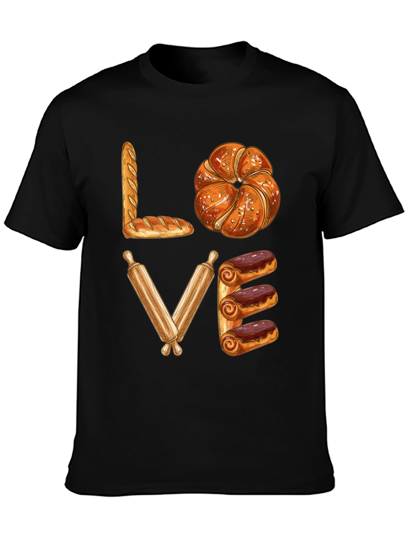 Bakery Lover T-Shirt - Bread Pastry Rolling Pin Design