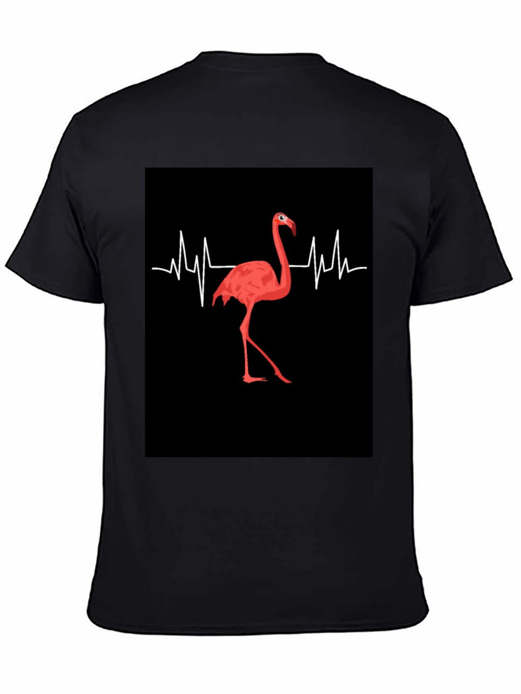 Flamingo Heartbeat Black Graphic T-Shirt