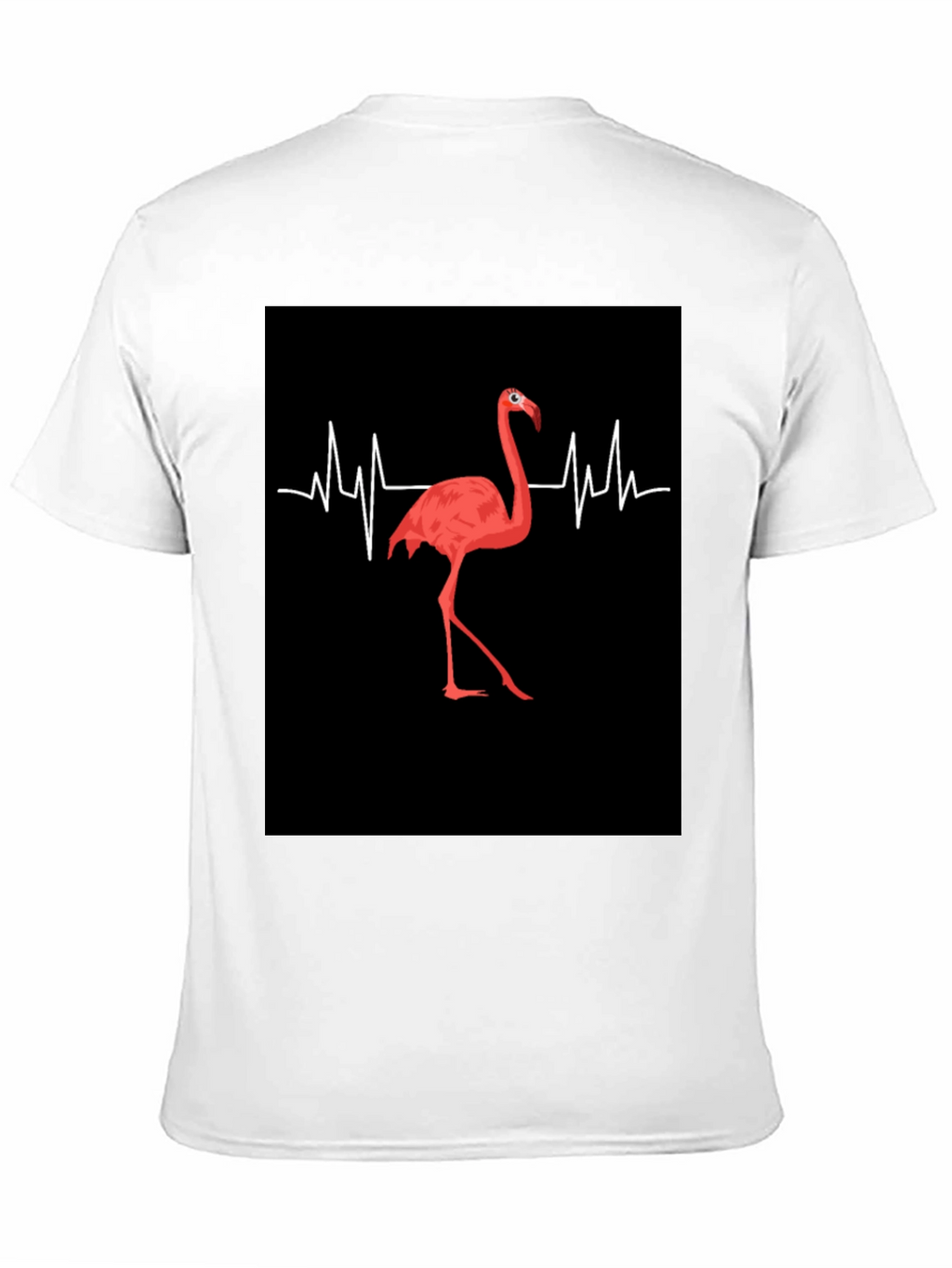 Flamingo Heartbeat Black Graphic T-Shirt