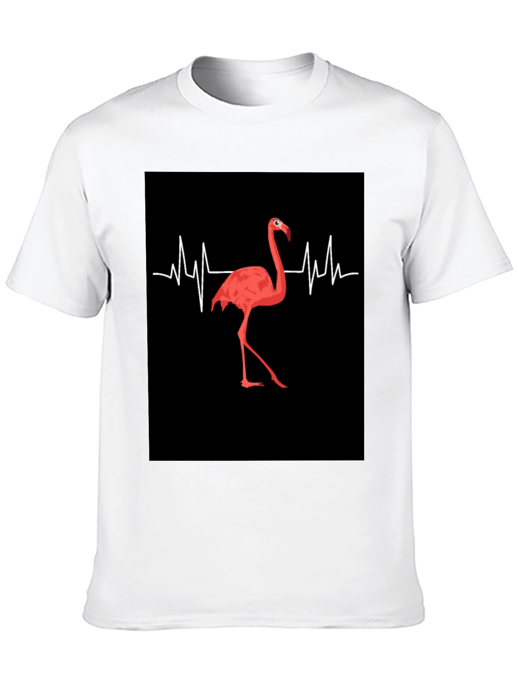 Flamingo Heartbeat Black Graphic T-Shirt