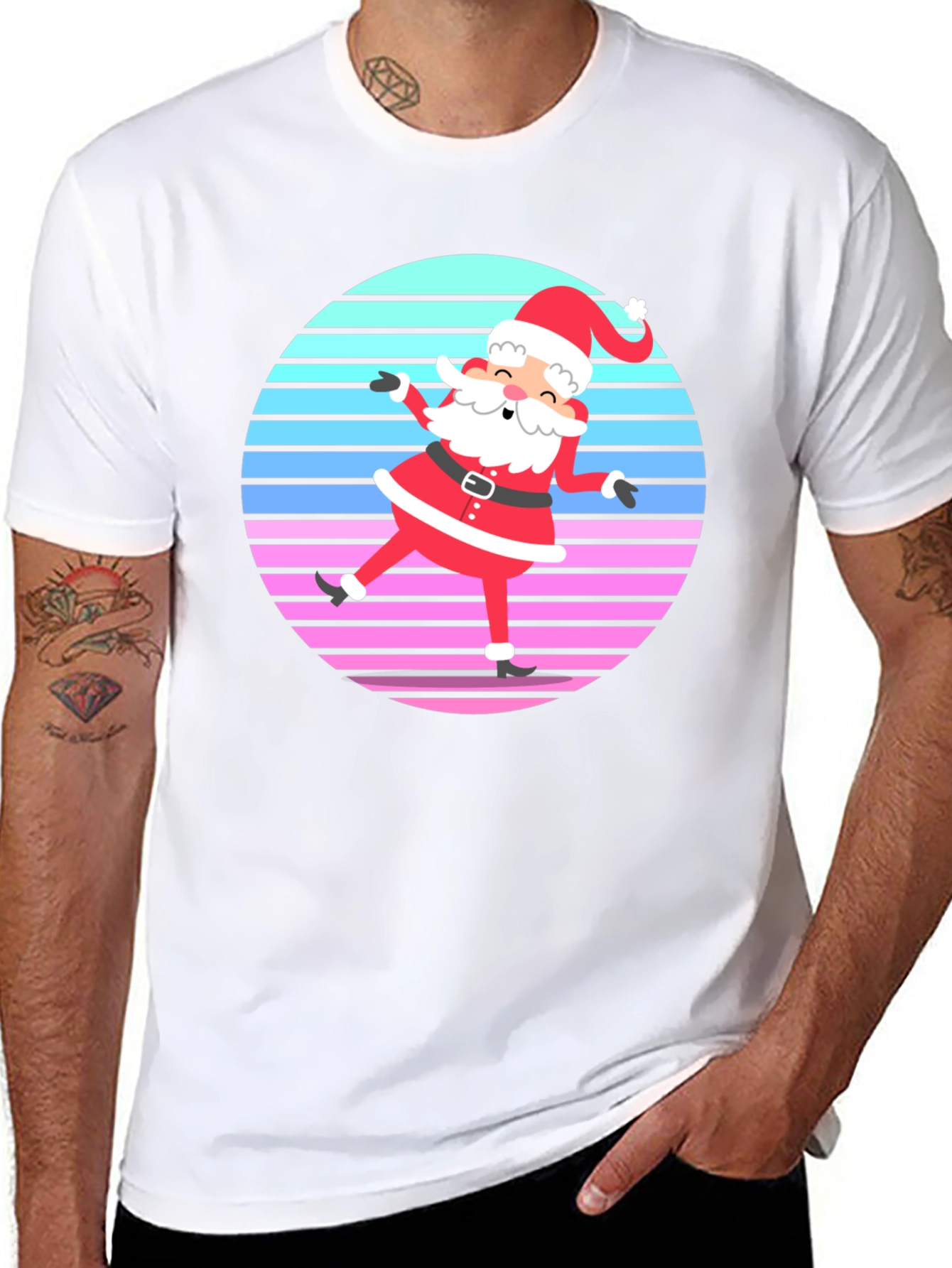 Retro Santa Graphic Tee - Holiday Cheer!