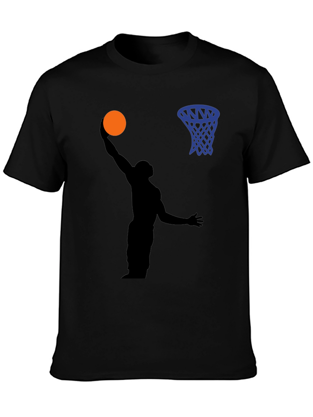 Basketball Silhouette Graphic Print Tee - Black