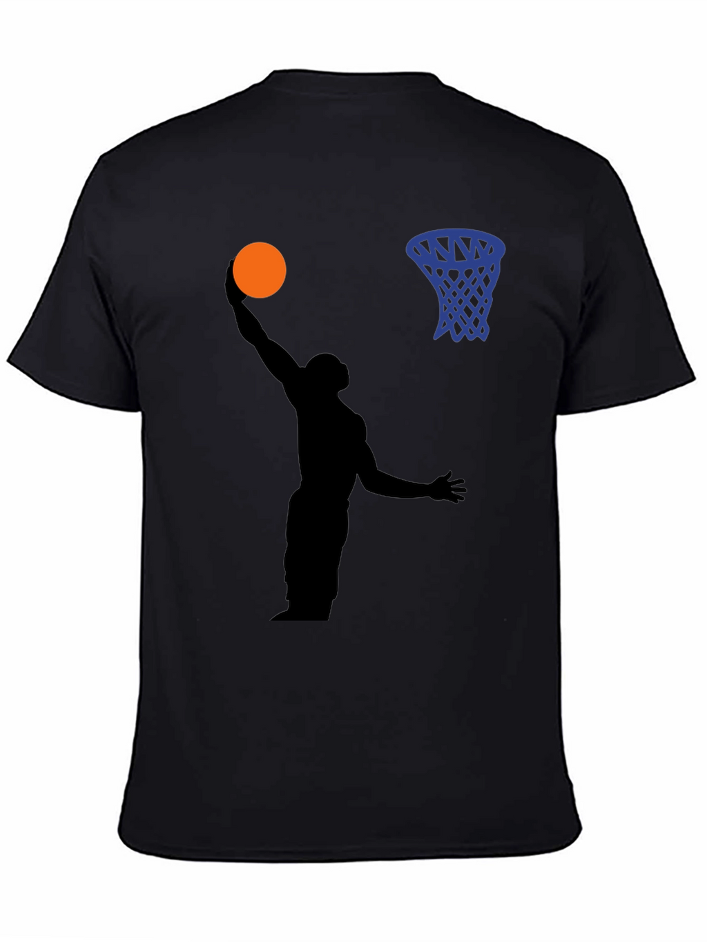 Basketball Silhouette Graphic Print Tee - Black