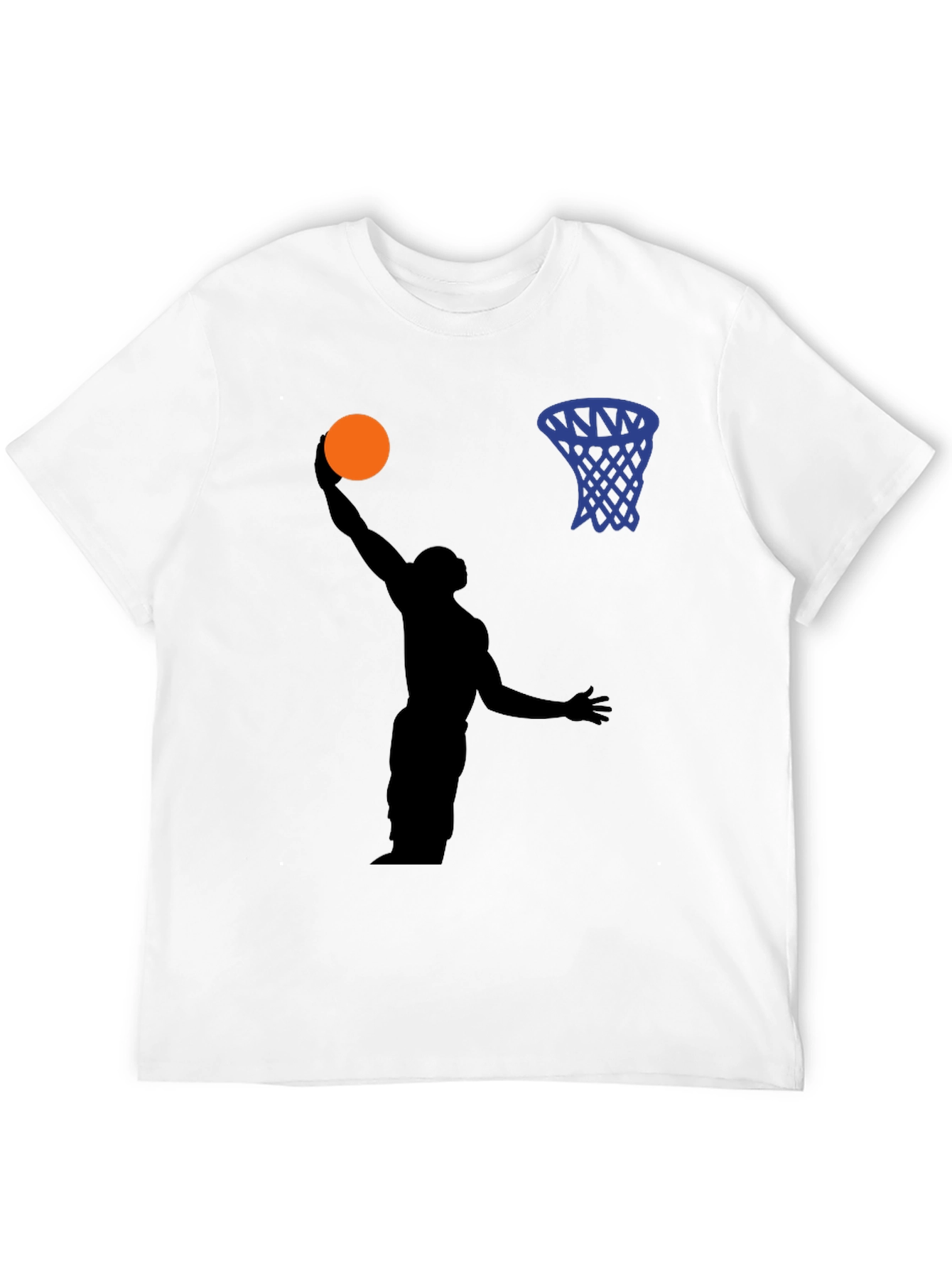 Basketball Silhouette Graphic Print Tee - Black