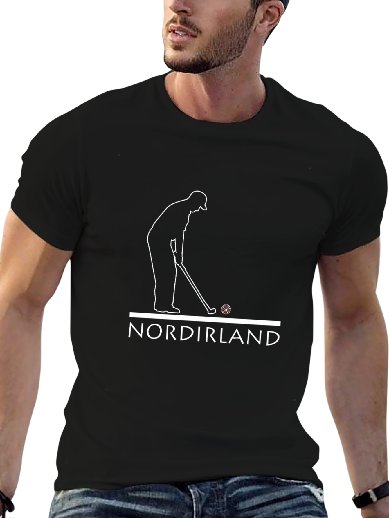Nordirland Golf T-Shirt - Black Casual