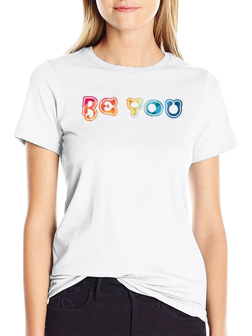Be You Graphic Tee - Black Cotton Blend