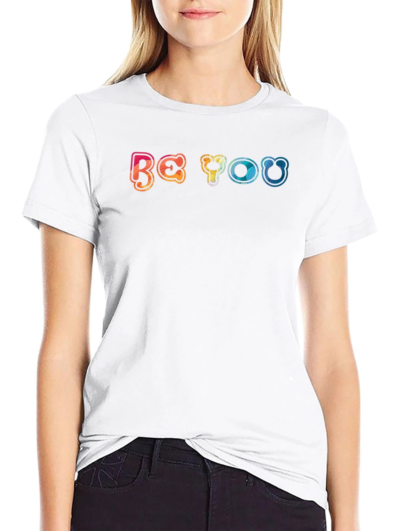 Be You Graphic Tee - Black Cotton Blend