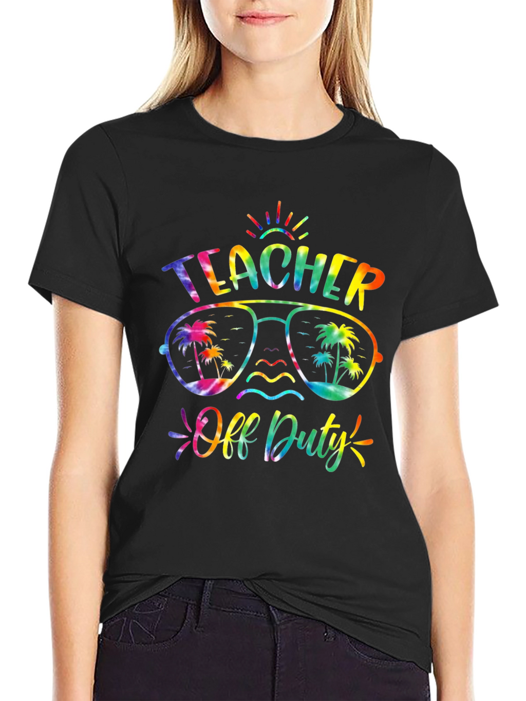 Teacher Off Duty Tie Dye Graphic Tee