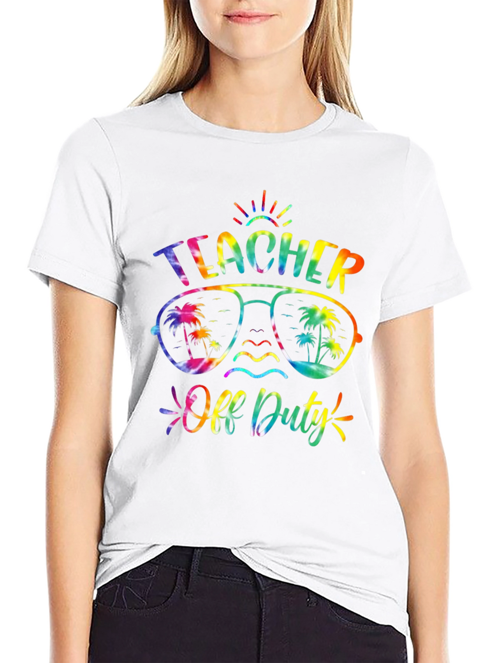 Teacher Off Duty Tie Dye Graphic Tee