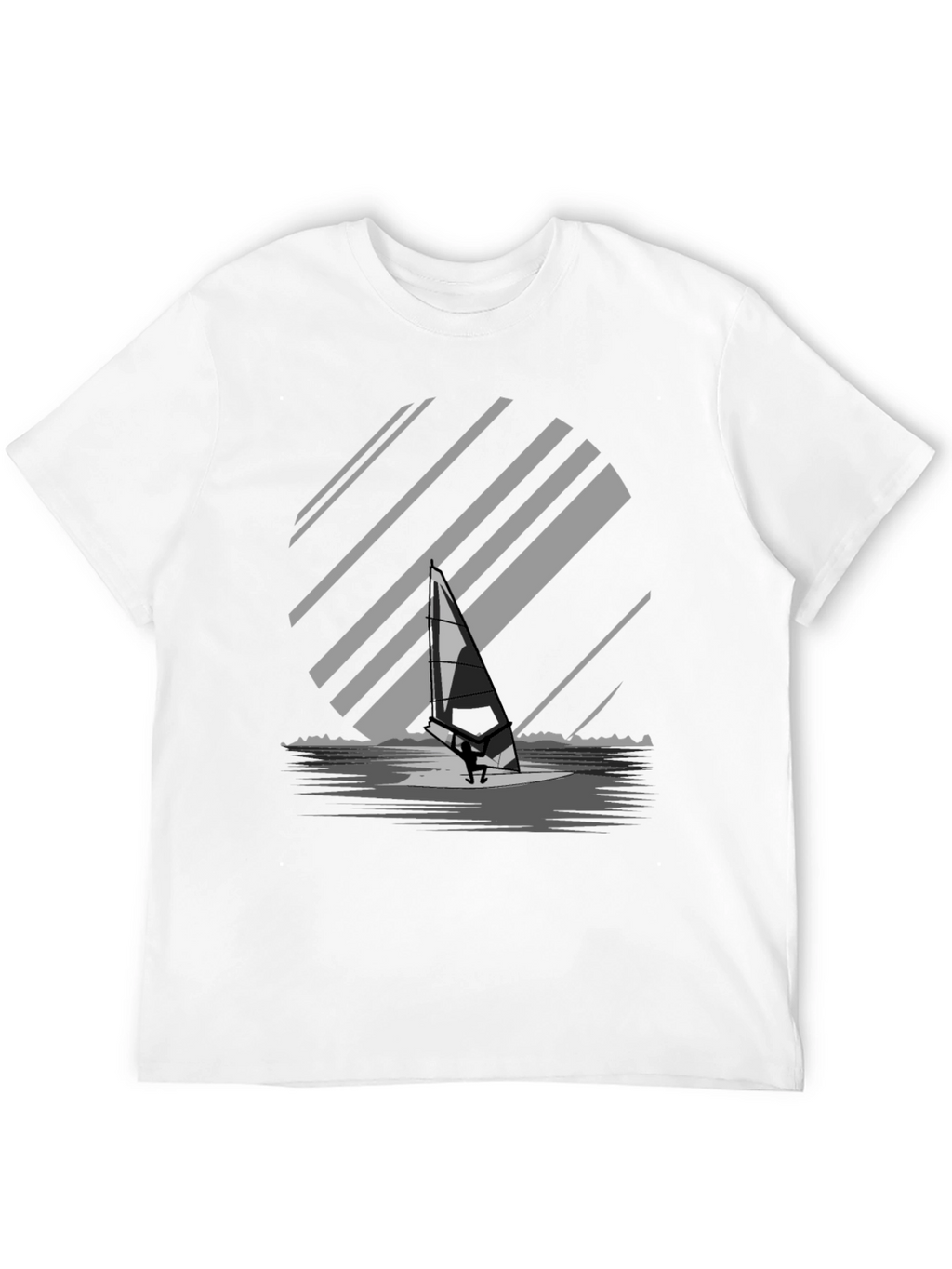 Windsurfer Graphic Tee - Black Cotton Blend T-Shirt